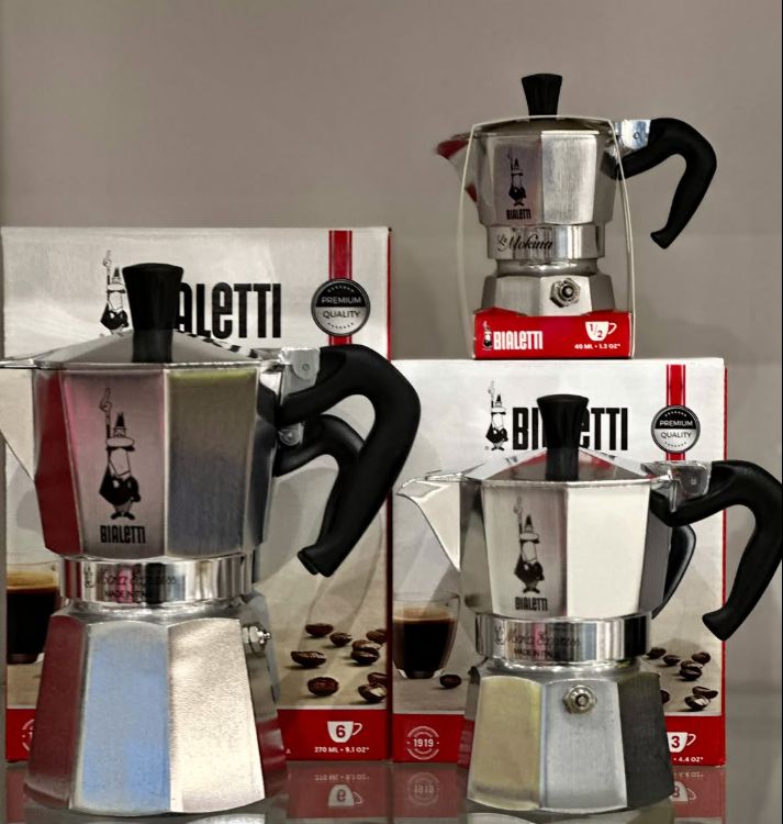Moke Bialetti Moka Express in alluminio, in diverse misure
